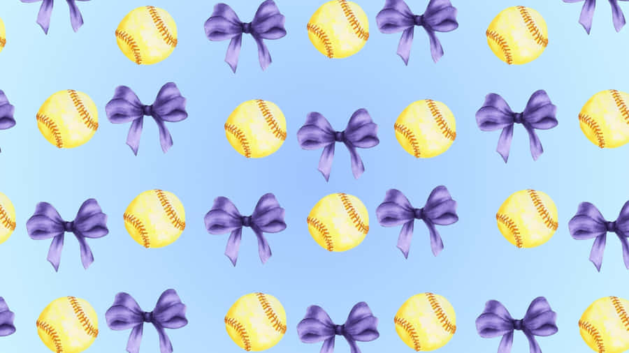 Preppy Softball Pattern Wallpaper