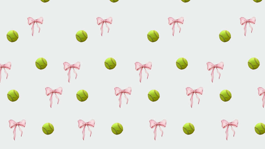 Preppy Softball Pattern Wallpaper