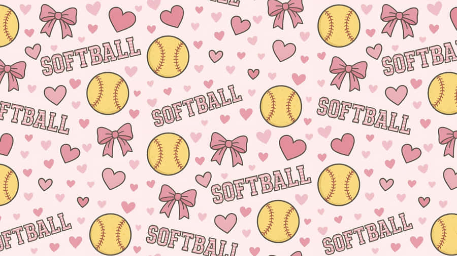 Preppy Softball Pattern Wallpaper