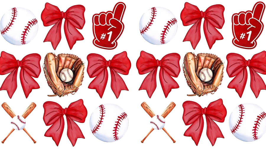 Preppy Softball Pattern Wallpaper