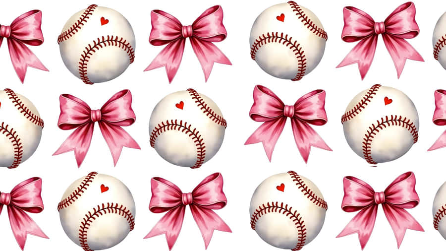 Preppy Softball Pattern Wallpaper