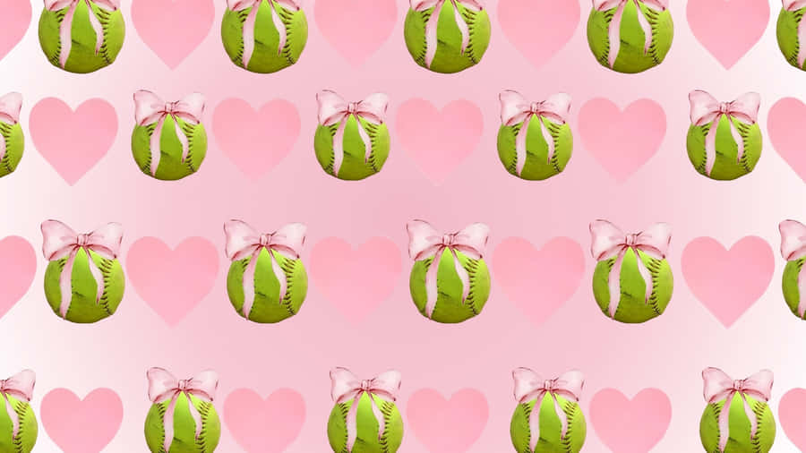 Preppy Softball Pattern Wallpaper