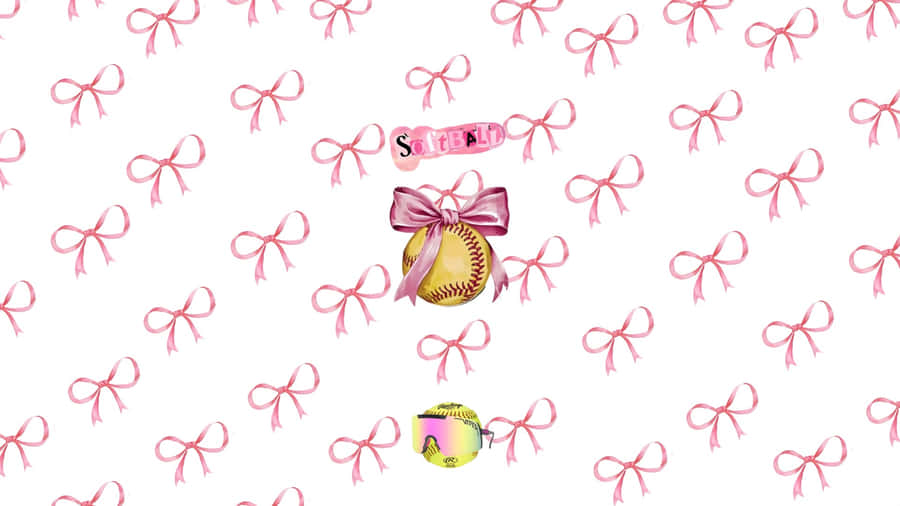 Preppy Softball Pattern Wallpaper