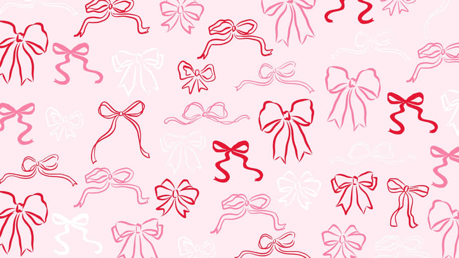 Preppy Valentines Day Bow Pattern Wallpaper
