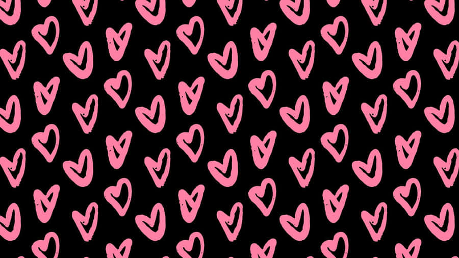 Preppy Valentines Day Heart Pattern Wallpaper