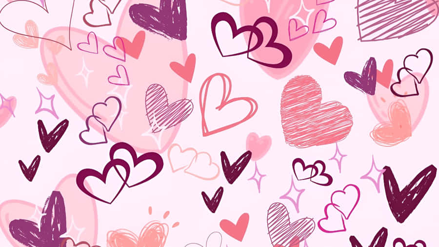 Preppy Valentines Day Hearts Wallpaper
