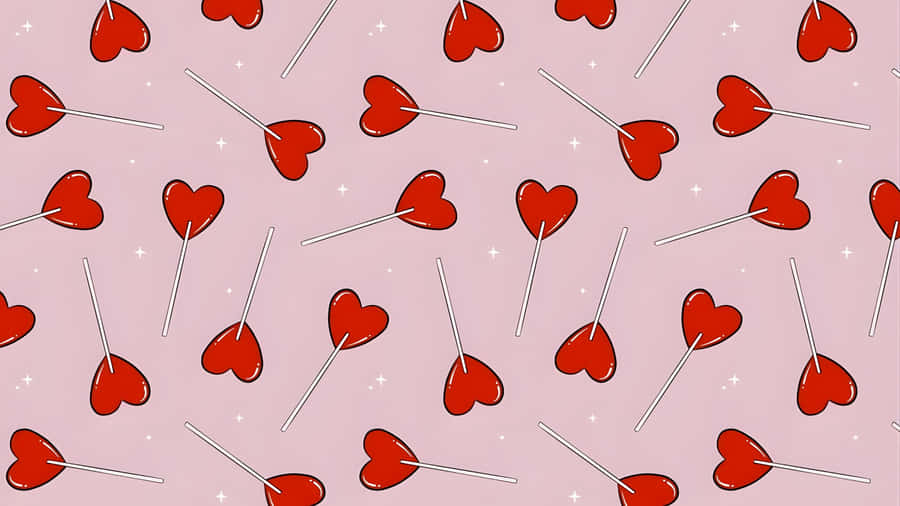 Preppy Valentines Day Hearts Wallpaper