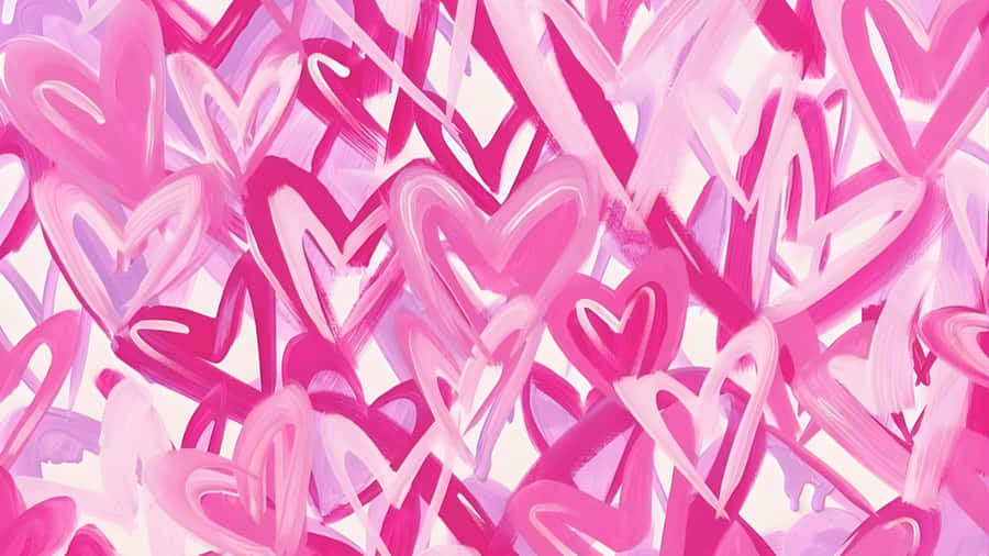 Preppy Valentines Day Hearts Wallpaper