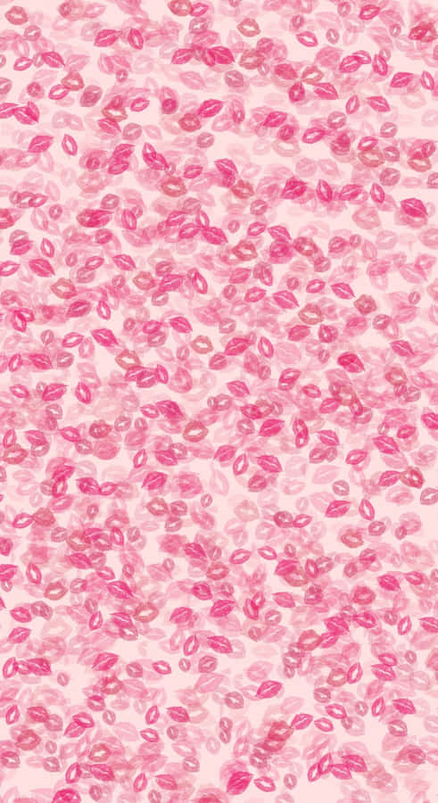 Preppy Valentines Day Lip Print Wallpaper