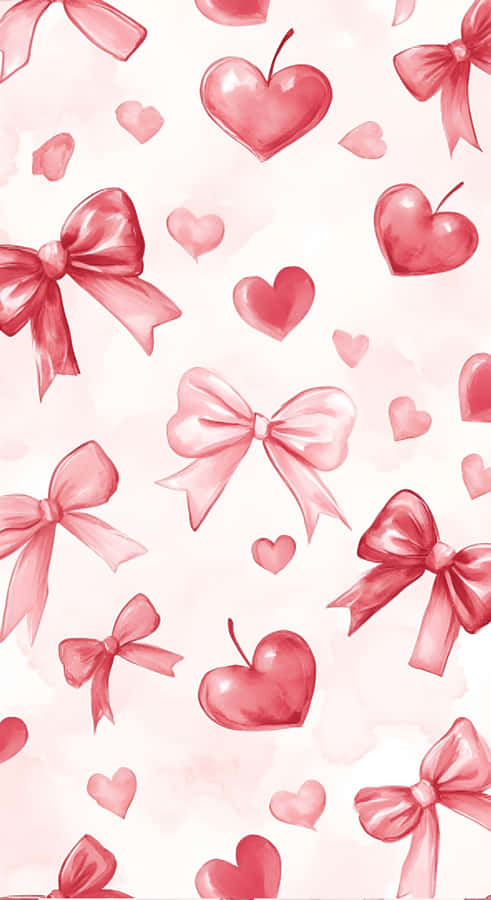 Preppy Valentines Day Pattern Wallpaper