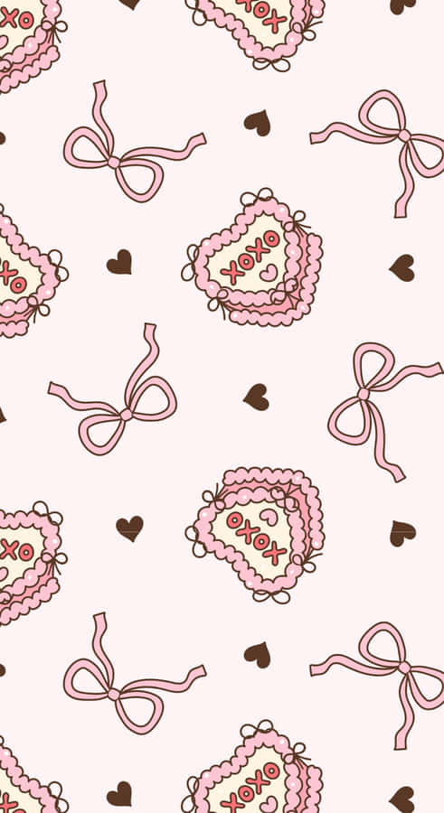 Preppy Valentines Day Pattern Wallpaper