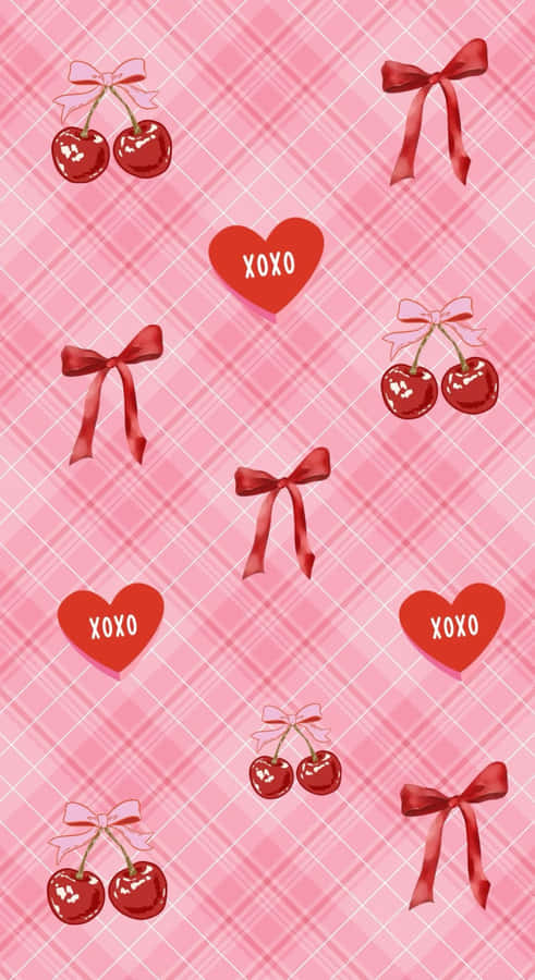 Preppy Valentines Day Pattern Wallpaper