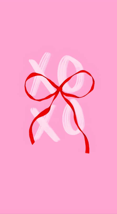 Preppy Valentines Day Ribbon Wallpaper
