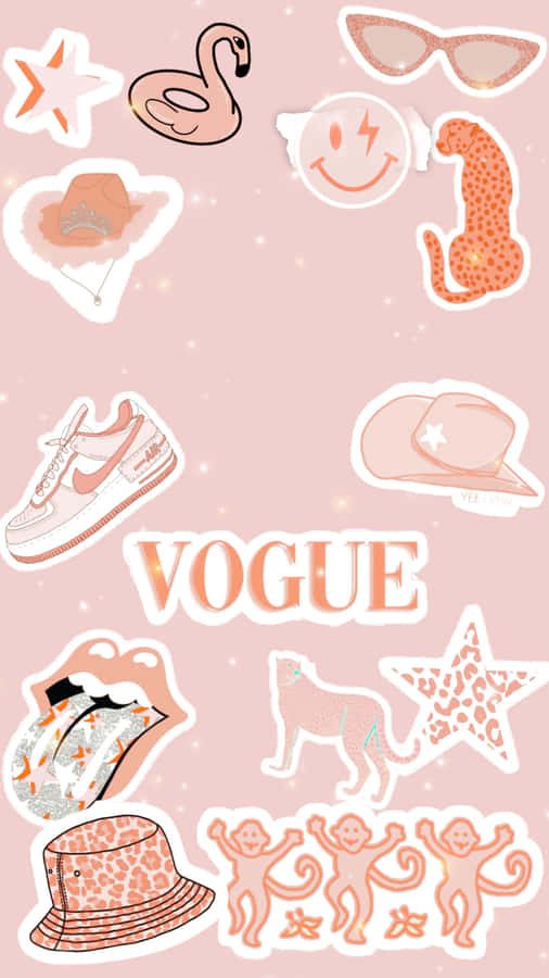 Preppy Vogue Collage Wallpaper Wallpaper
