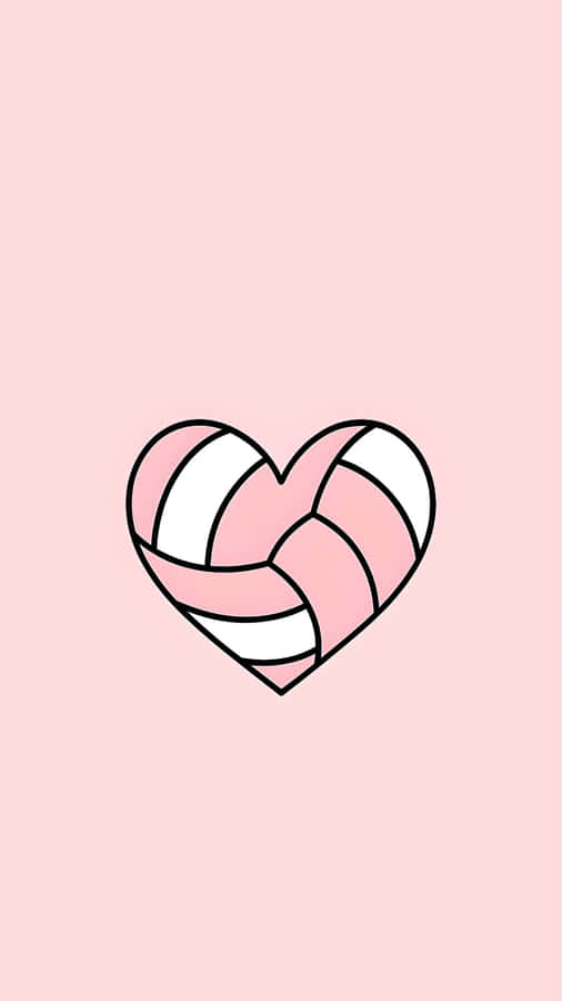 Preppy Volleyball Heart Design Wallpaper