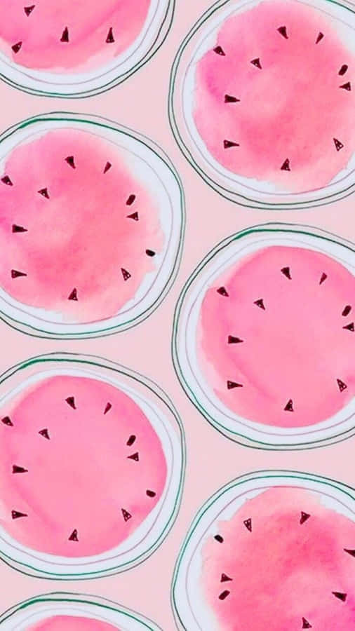 Preppy Watermelon Patterni Phone Wallpaper Wallpaper