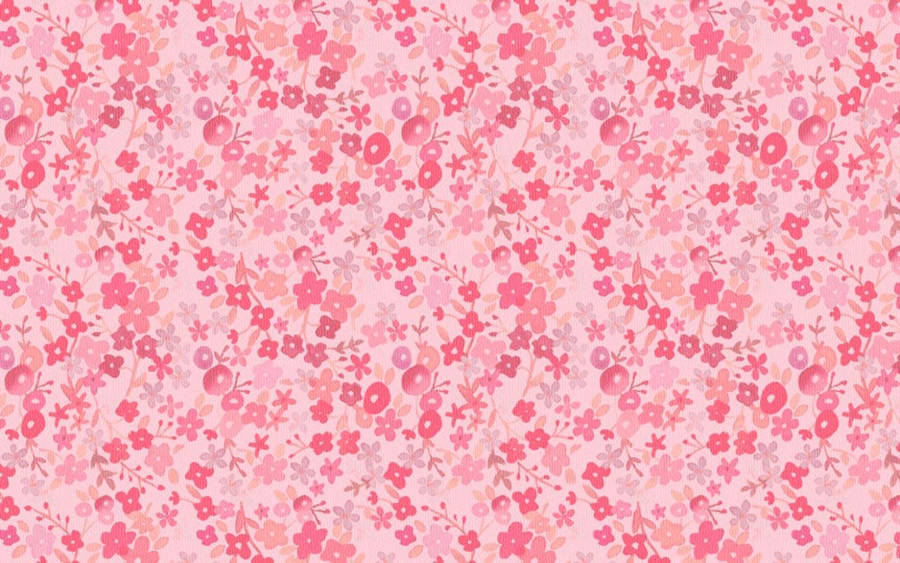 Pretty Pink Preppy Flowers Wallpaper
