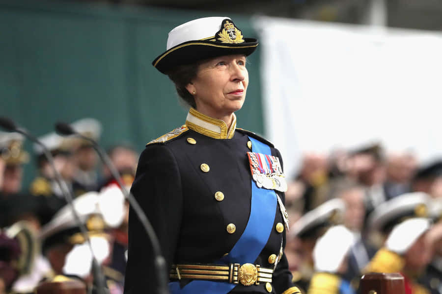 Princess Anne Adorned In Royal Military Suit Wallpaper