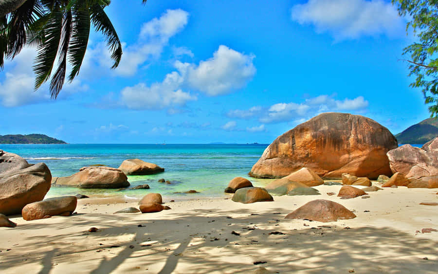 Pristine Tropical Paradise At Seychelles Beach Wallpaper