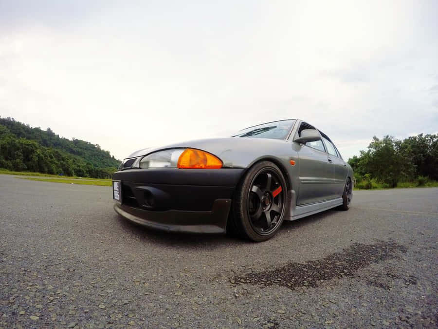 Proton Wira Modifiedon Roadside Wallpaper