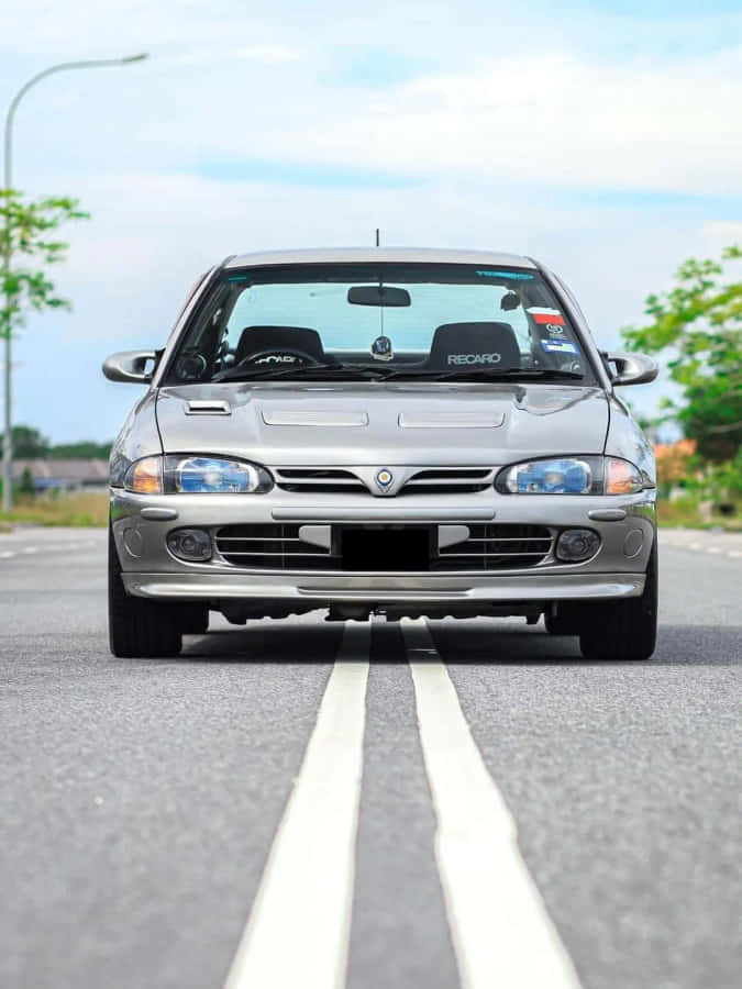 Proton Wira Silver Model On Road Wallpaper