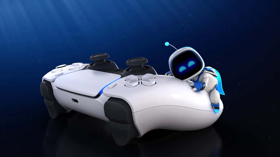 Ps5 Controller With Astrobot Wallpaper