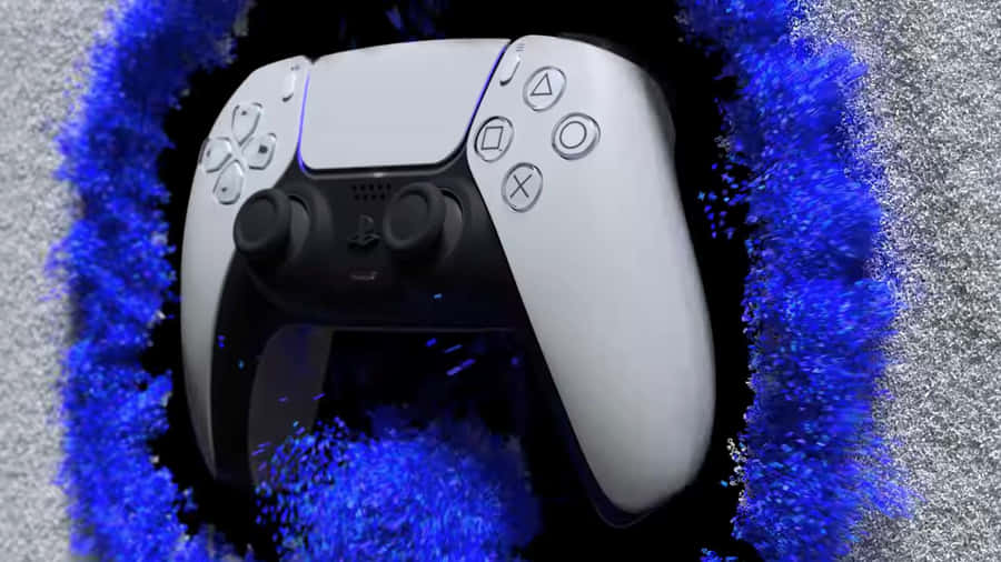 Ps5 Controller With Blue Aura Wallpaper