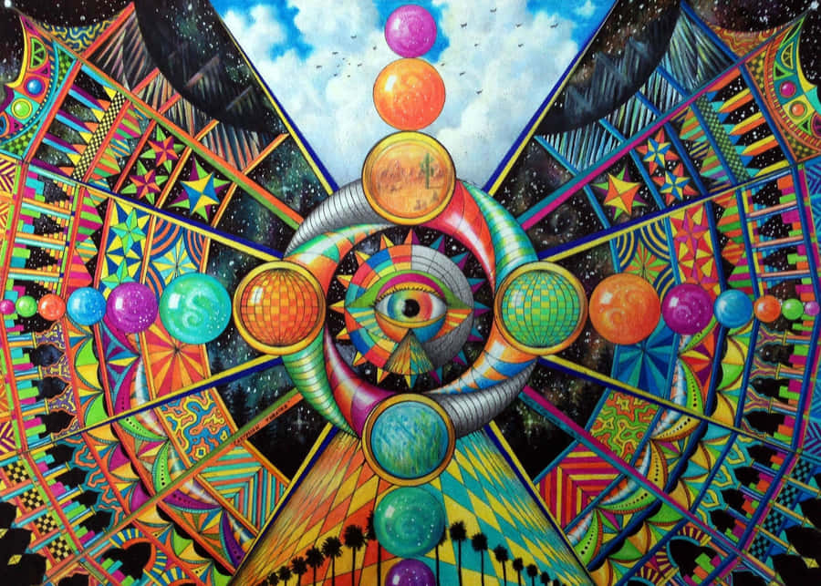 Psychedelic 3d Art Explosion Wallpaper