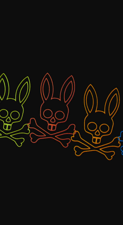 Psycho Bunny Neon Skull Logo Wallpaper