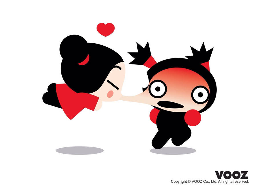 Pucca Stretching Garu's Cheek Wallpaper