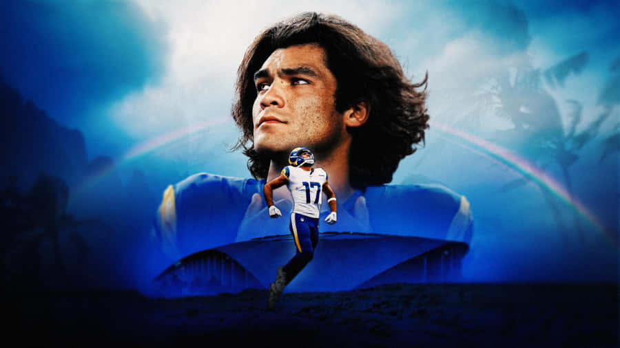 Puka Nacua Football Player Artistic Background Wallpaper