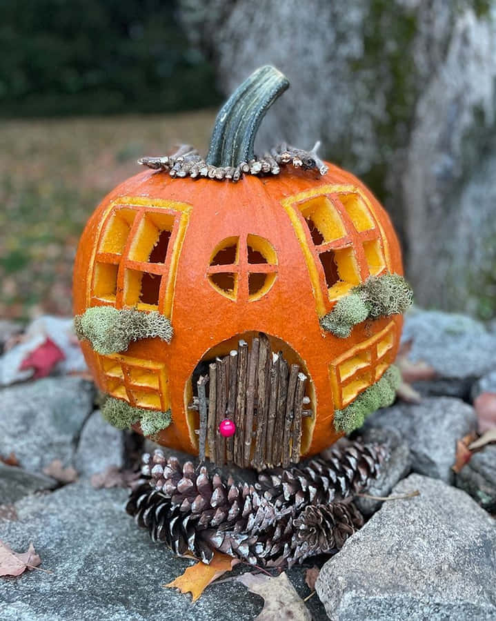 Pumpkin Fairy House Creation Wallpaper