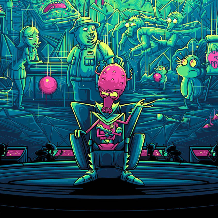 Purple Alien Rick And Morty 4k Wallpaper