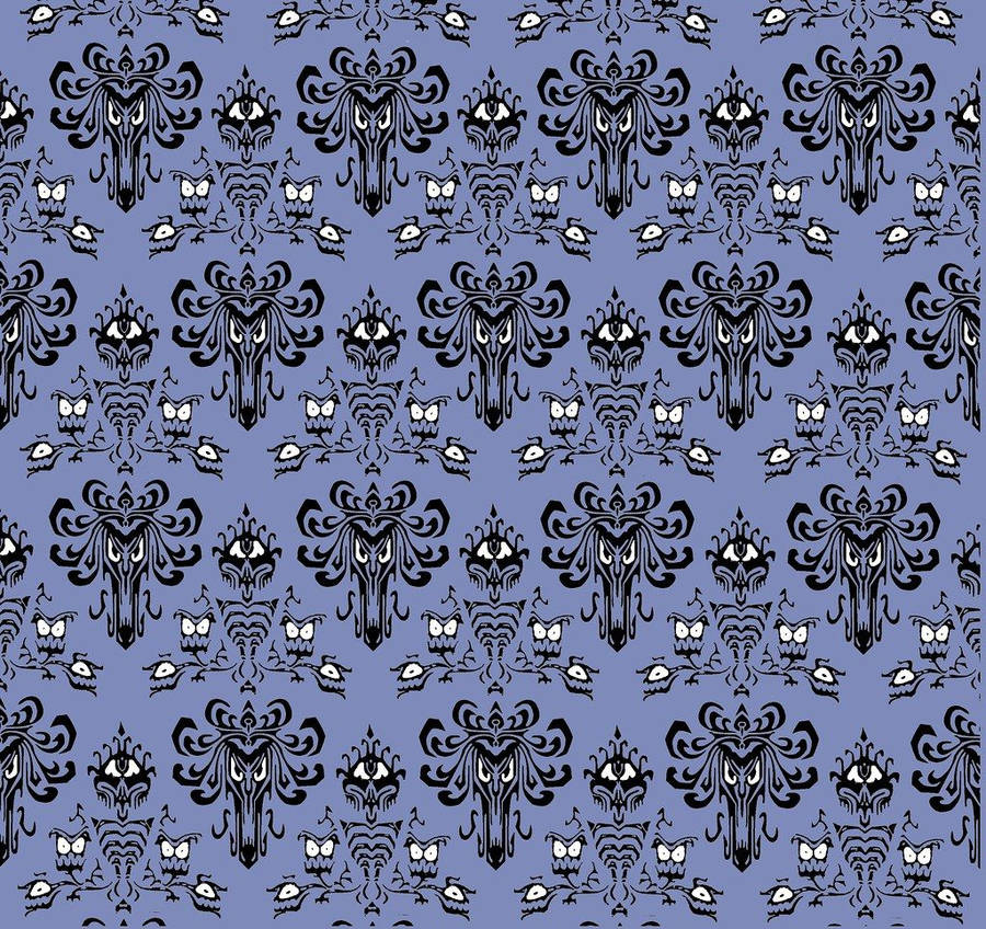 Purple And Black Pattern Haunted Mansion Wallpaper
