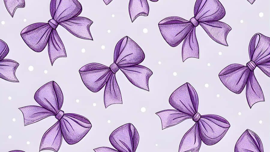 Purple Bow Pattern Wallpaper