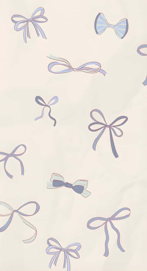 Purple Bow Pattern Design Wallpaper