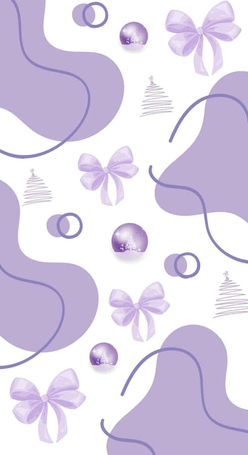 Purple Bow Pattern Design Wallpaper
