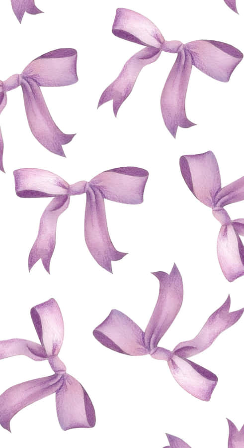 Purple Bow Pattern Wallpaper