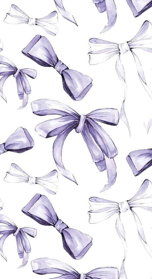 Purple Bow Pattern Wallpaper
