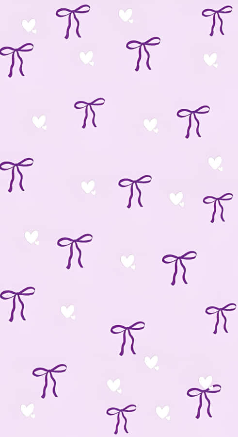 Purple Bow Pattern Wallpaper