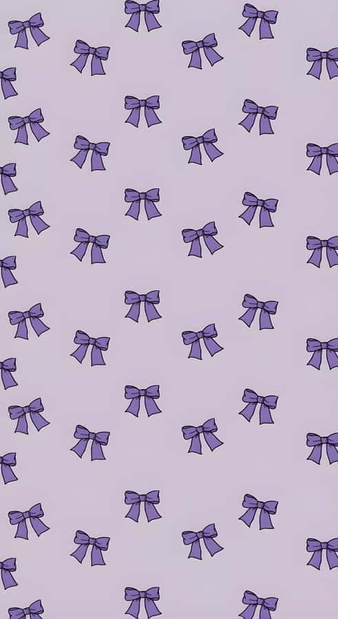 Purple Bow Pattern Wallpaper