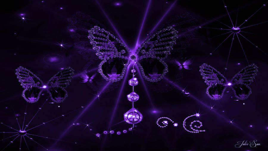 Purple Butterfly Outline Wallpaper