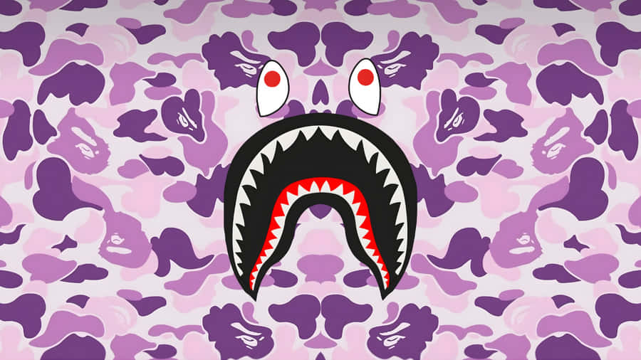 Purple Camo Shark Backpack Wallpaper