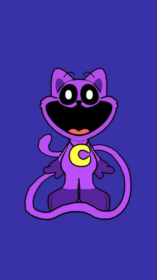 Purple Cartoon Cat Character Wallpaper