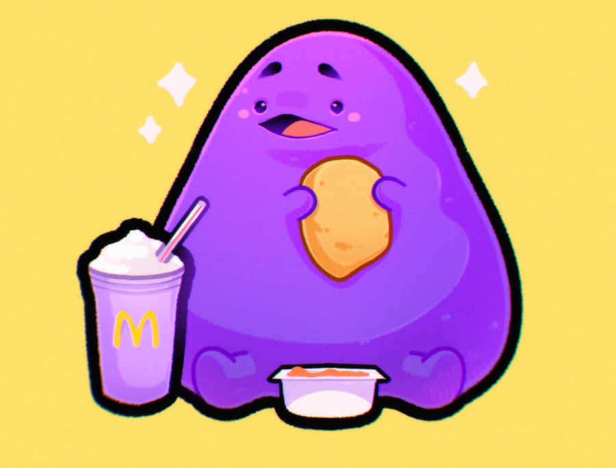 Purple Character Mc Donalds Treats Wallpaper