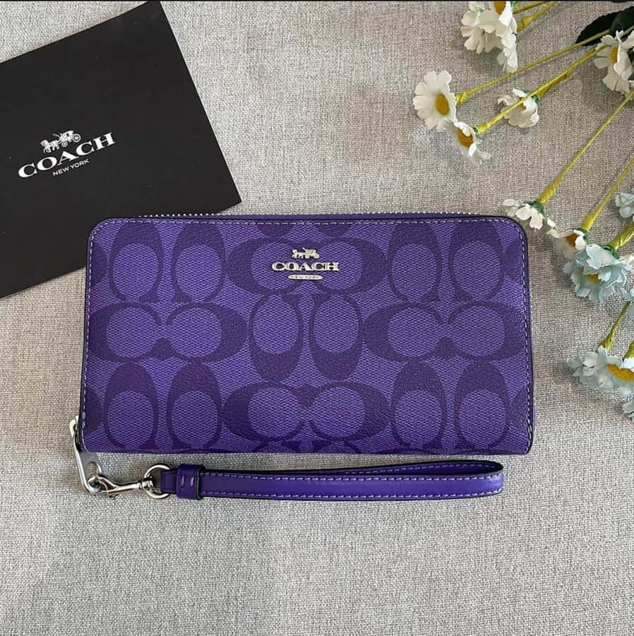 Purple Coach Wallet Floral Accent Wallpaper