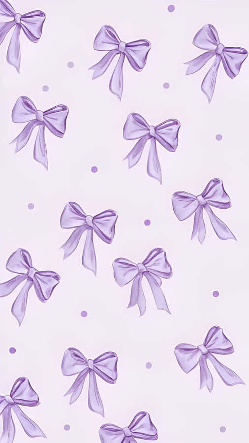 Purple Cute Bow Pattern Wallpaper