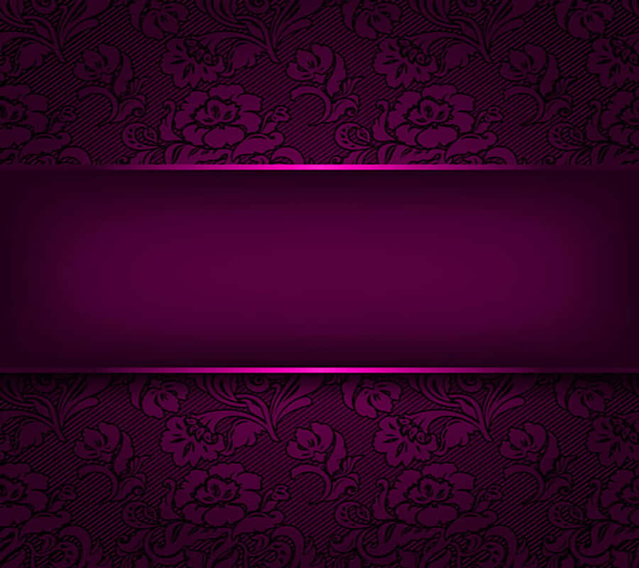 Purple Floral Background With A Ribbon Wallpaper