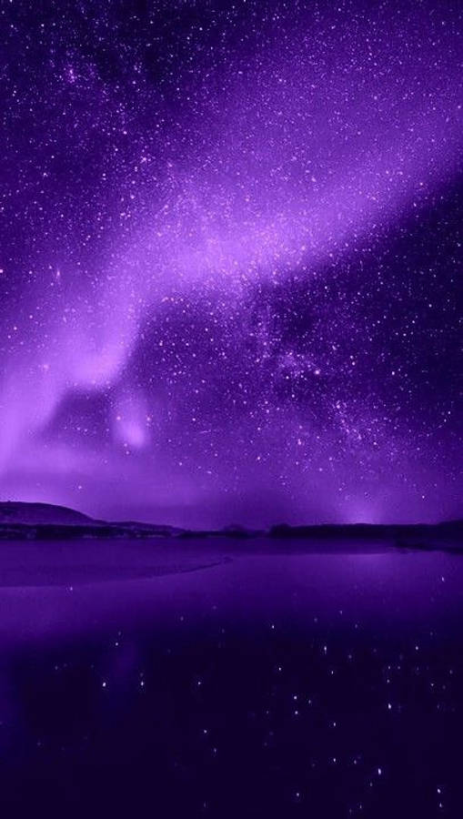 Purple Galaxy With Stars And Iphone Wallpaper