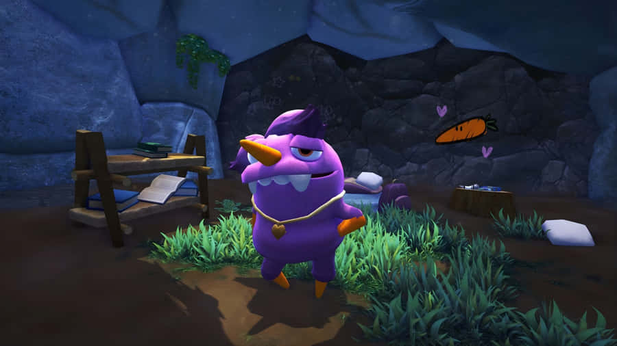 Purple Grumpus Character Wallpaper